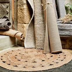 Tapis De Salon|Tapis Rond*alinea Tapis rond ajouré en jute - D120cm Naturel