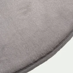 Descente De Lit|Tapis Uni*alinea Tapis rond imitation fourrure - restanque D70cm Gris