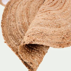 Matelas Enfant|Tapis Chambre Enfant*alinea Tapis rond motif tête d'ours en jute d100cm - Naturel