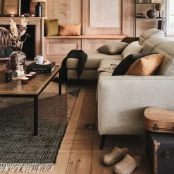 Tapis En Jute|Tapis De Salon*alinea Tapis tissé en jute et coton à motifs - 160x230cm Beige