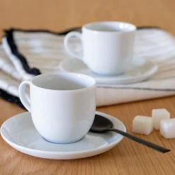 Vaisselle Petit Déjeuner|Tasse Et Mug*alinea Tasse avec sous-tasse en porcelaine qualité hôtelière 12cl Blanc