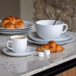 Vaisselle Petit Déjeuner|Tasse Et Mug*alinea Tasse avec sous-tasse en porcelaine qualité hôtelière 12cl Blanc