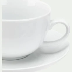 Vaisselle Petit Déjeuner|Tasse Et Mug*alinea Tasse et soucoupe en porcelaine - 45cl Blanc