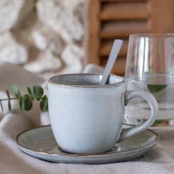 Vaisselle Petit Déjeuner|Tasse Et Mug*alinea Tasse et soucoupe petit-déjeuner en grès 22cl - Vert