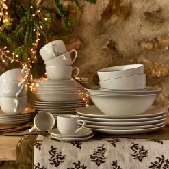 Vaisselle Petit Déjeuner|Tasse Et Mug*alinea Tasse et sous-tasse en porcelaine avec liseré doré D8cm - Blanc