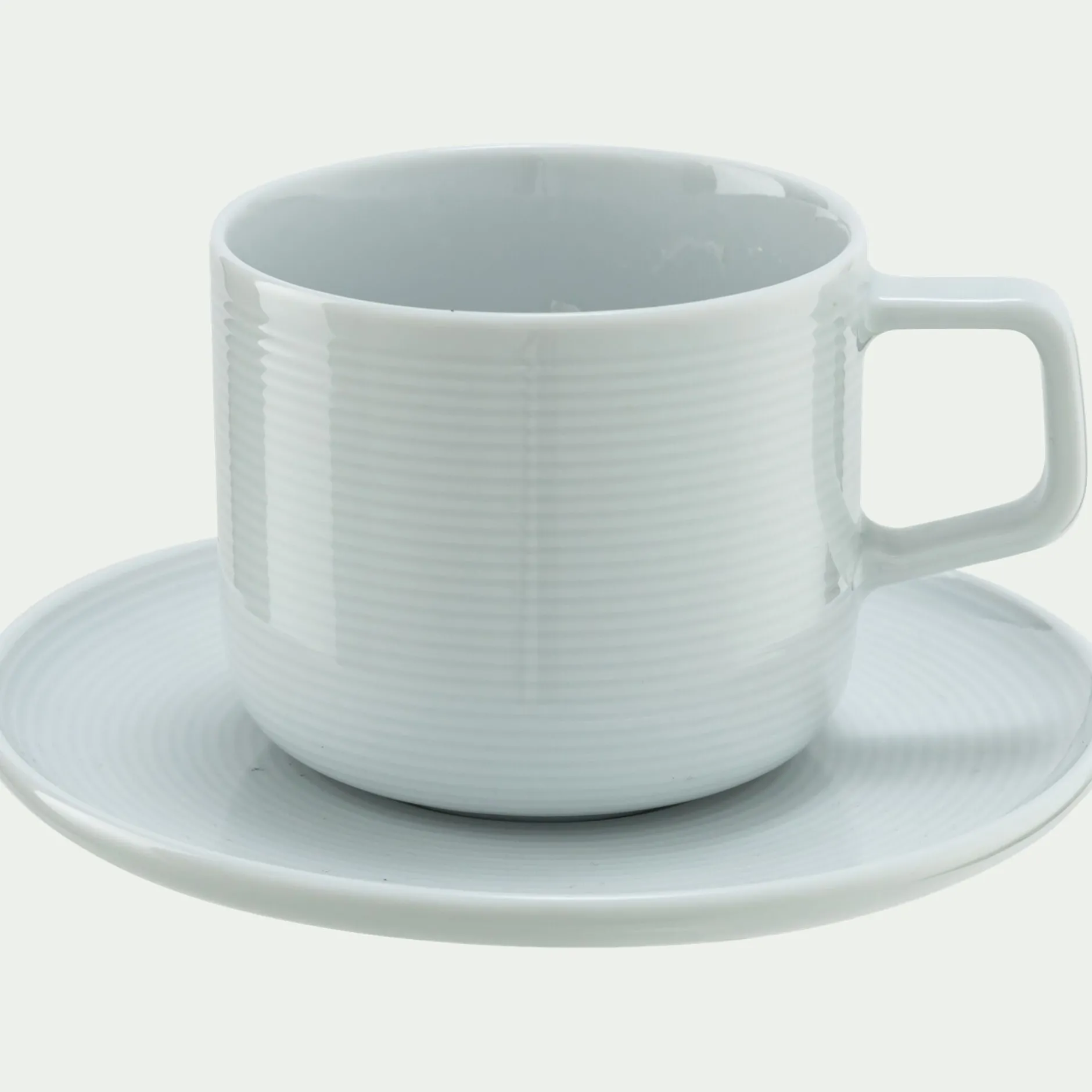 Vaisselle Petit Déjeuner|Tasse Et Mug*alinea Tasse et sous-tasse spirale en porcelaine 25cl - Blanc