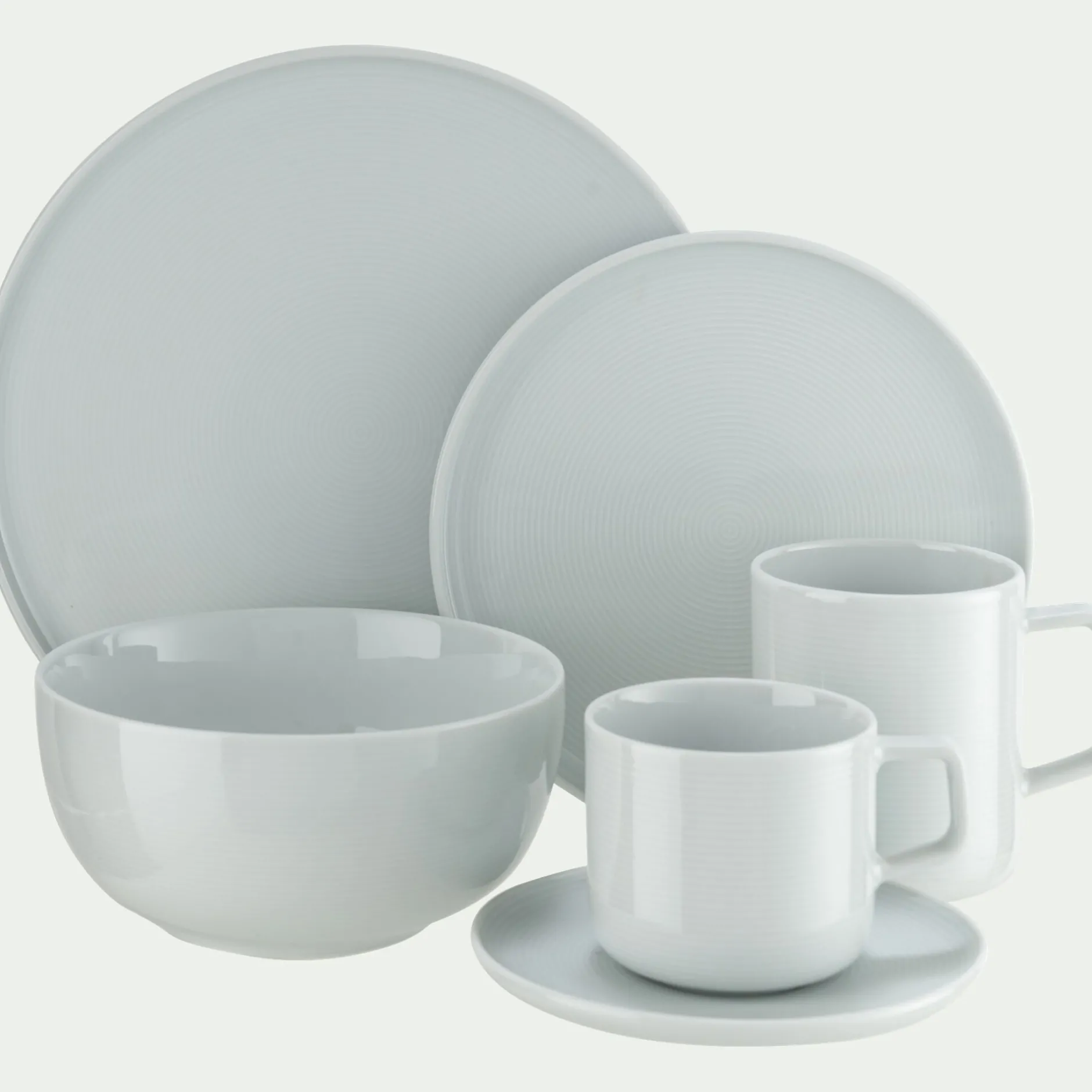 Vaisselle Petit Déjeuner|Tasse Et Mug*alinea Tasse et sous-tasse spirale en porcelaine 25cl - Blanc