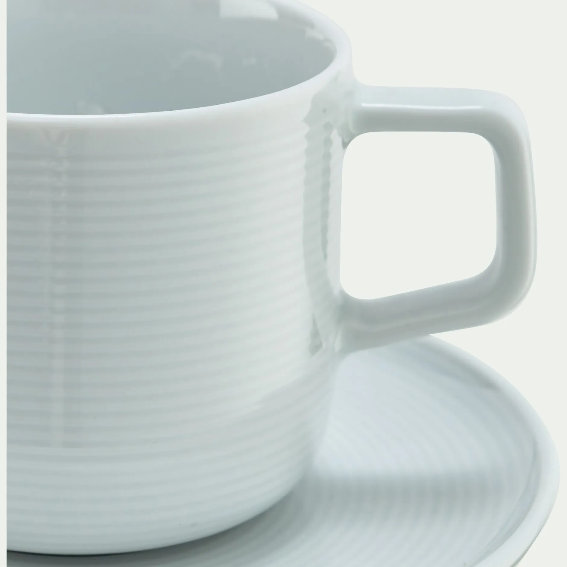 Vaisselle Petit Déjeuner|Tasse Et Mug*alinea Tasse et sous-tasse spirale en porcelaine 25cl - Blanc