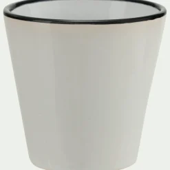 Vaisselle Petit Déjeuner|Tasse Et Mug*alinea Tasse expresso en grès avec liseré noir 10cl - Blanc