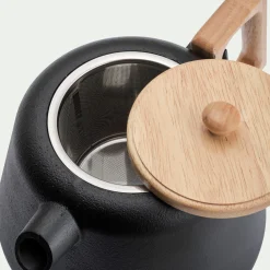 Vaisselle Petit Déjeuner|Cafetière Et Théière*alinea Théière en fonte et bois 1L - Noir