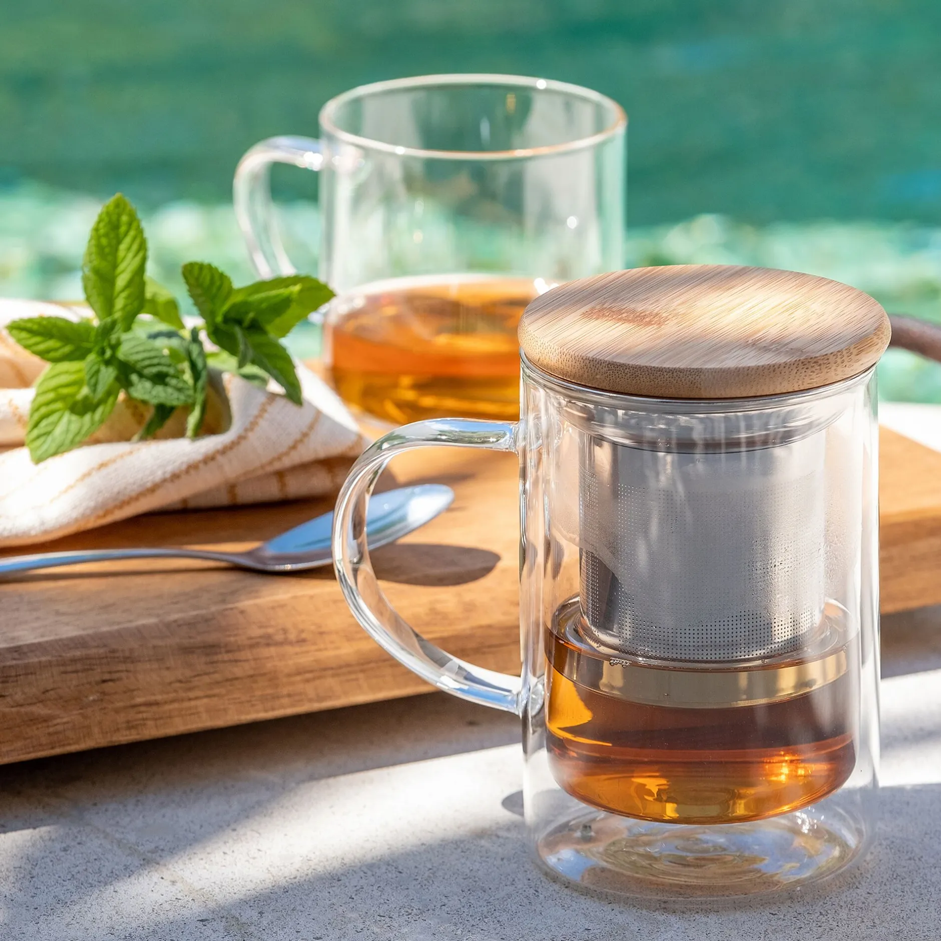 Vaisselle Petit Déjeuner|Tasse Et Mug*alinea Tisanière double paroi en verre 35cl - Transparent