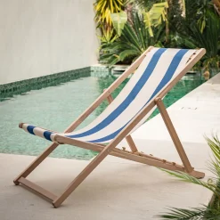 Chilienne*alinea Toile de chilienne rayée en tissu - Bleu