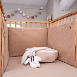 Bureau Enfant|Linge Pour Bébé*alinea Tour de lit en gaze de coton bio 180x40cm - noisette Marron
