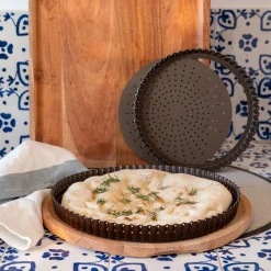 Moule À Gâteau*alinea Tourtière cannelée perforée en acier D24cm - marron