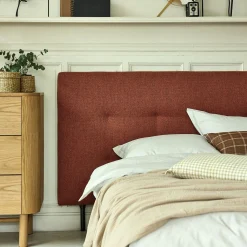 Tête De Lit*alinea Tête de lit capitonnée en tissu L182cm - terracotta Rouge