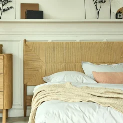 Tête De Lit*alinea Tête de lit en chêne et corde L165cm - Bois clair