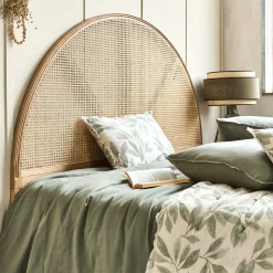 Tête De Lit*alinea Tête de lit ronde en chêne et rotin L170cm - Bois clair