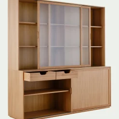 Buffet De Salle À Manger|Buffet*alinea Vaisselier 4 portes en bois L212cm - Bois clair