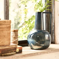Vase*alinea Vase à anse en céramique H25,5cm - Bleu
