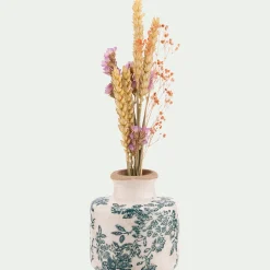 Vase*alinea Vase à motifs fleuri en céramique D9,5xH10cm - Vert