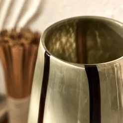 Vase*alinea Vase à rayures en verre H34cm - Vert