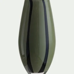 Vase*alinea Vase à rayures en verre H34cm - Vert