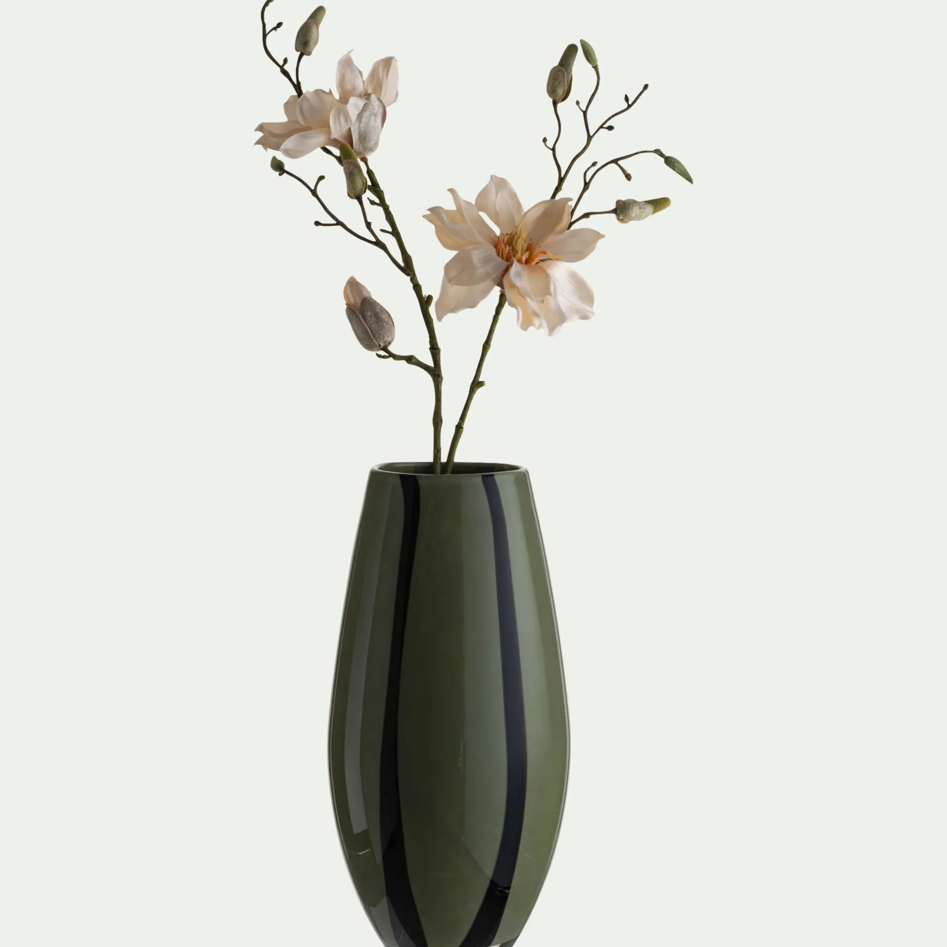 Vase*alinea Vase à rayures en verre H34cm - Vert