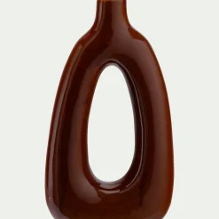 Vase*alinea Vase à trou contemporain en porcelaine H31,7cm - Marron