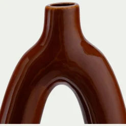 Vase*alinea Vase à trou contemporain en porcelaine H31,7cm - Marron