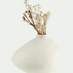 Vase*alinea Vase asymétrique en grès - H8,5cm Blanc