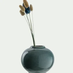 Vase*alinea Vase boule en grès H10cm - Bleu