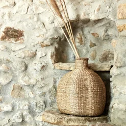 Vase*alinea Vase boule en herbes marines tressées H46cm - Naturel