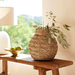 Vase*alinea Vase boule en jonc de mer tressé H30cm - Naturel