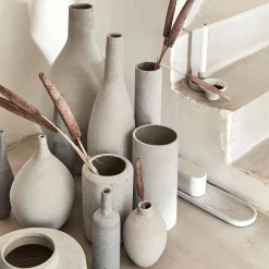 Vase*alinea Vase boule en polystone effet béton H17cm - clair Gris