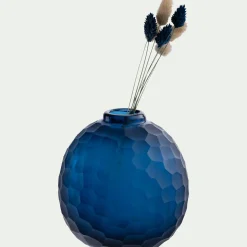Vase*alinea Vase boule en verre sodocalcique H15,5cm - Bleu