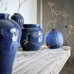 Vase*alinea Vase boule en verre sodocalcique H15,5cm - Bleu