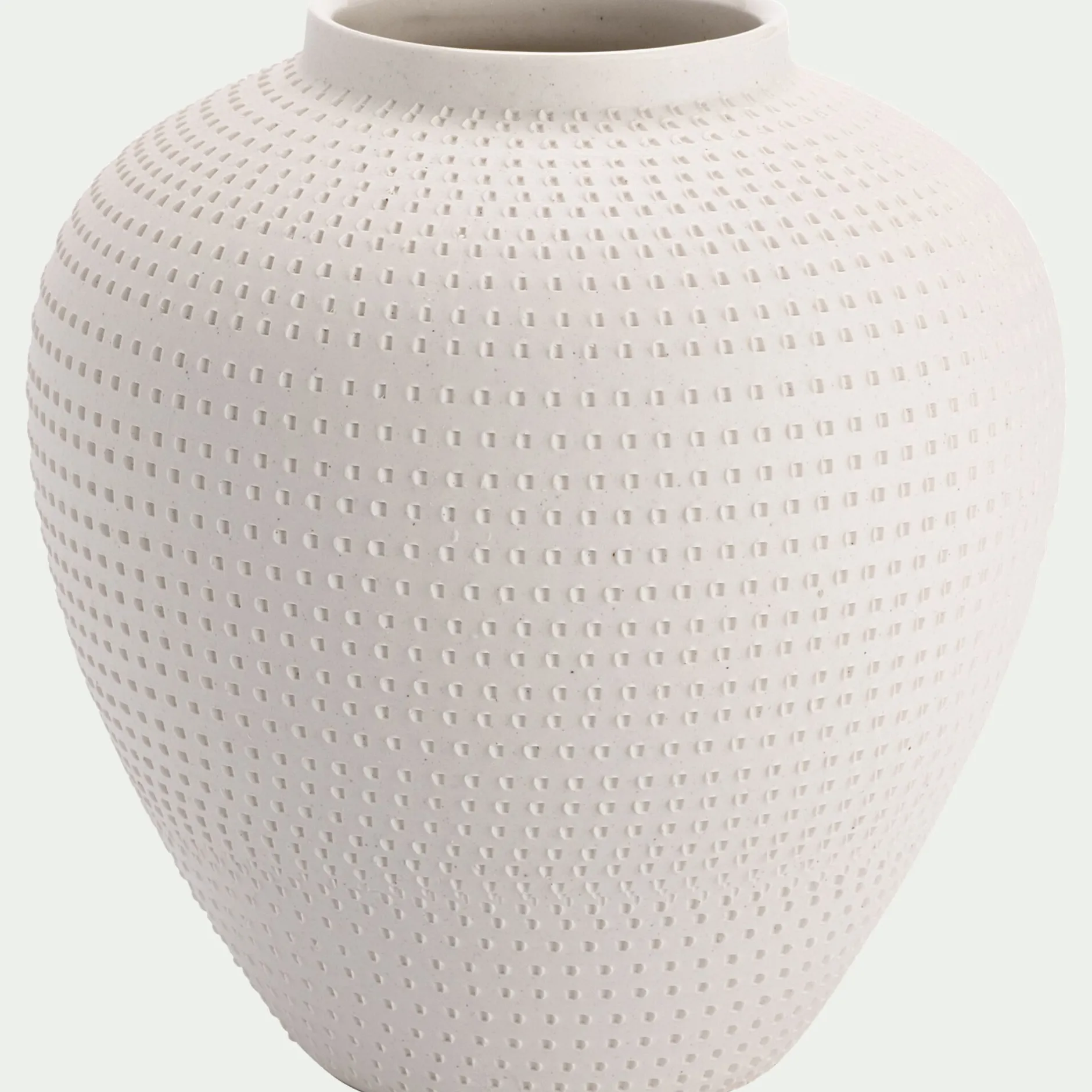 Vase*alinea Vase boule texturé en grès D24xH26cm - Blanc