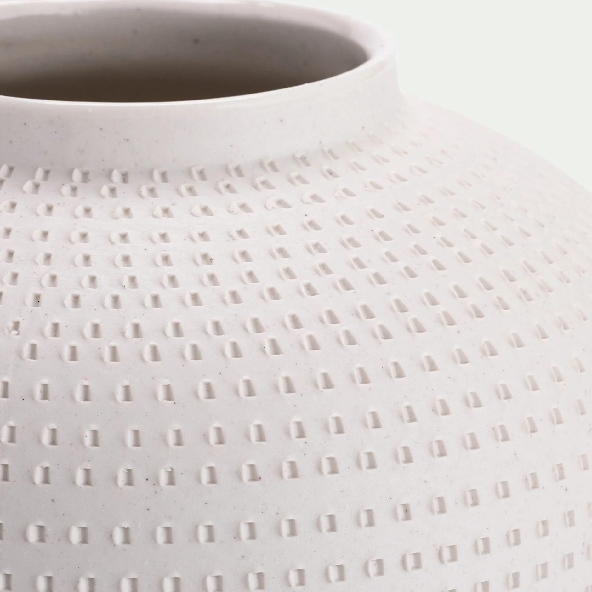 Vase*alinea Vase boule texturé en grès D24xH26cm - Blanc