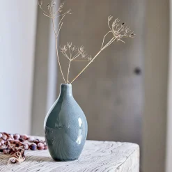 Vase*alinea Vase bouteille en grès H15cm - Bleu