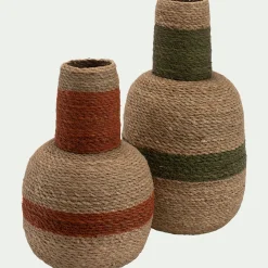 Vase*alinea Vase bouteille en jonc de mer H38cm - brûlée Orange