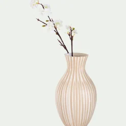 Vase*alinea Vase classique en bambou rayé H41cm - Blanc