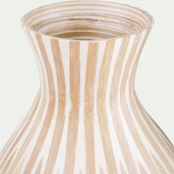 Vase*alinea Vase classique en bambou rayé H41cm - Blanc
