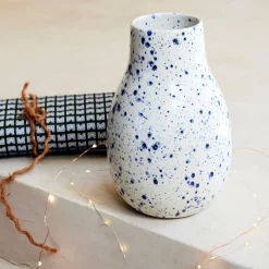 Vase*alinea Vase classique en faiënce tachée H24cm - Blanc