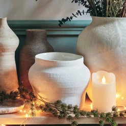 Vase*alinea Vase classique en grès moucheté H16cm - Blanc