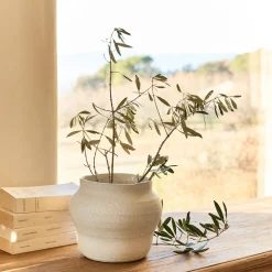 Vase*alinea Vase classique en grès moucheté H16cm - Blanc