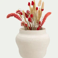 Vase*alinea Vase classique en grès moucheté H16cm - Blanc