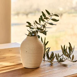 Vase*alinea Vase classique en grès moucheté H15cm - Blanc