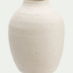 Vase*alinea Vase classique en grès moucheté H15cm - Blanc
