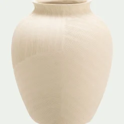 Vase*alinea Vase classique en grès strié H30cm - Blanc