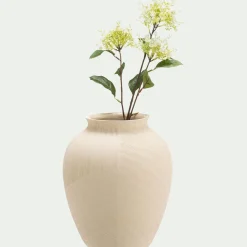 Vase*alinea Vase classique en grès strié H30cm - Blanc